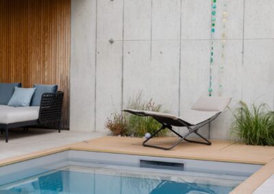 Piscine en acier inox avec PVC armé